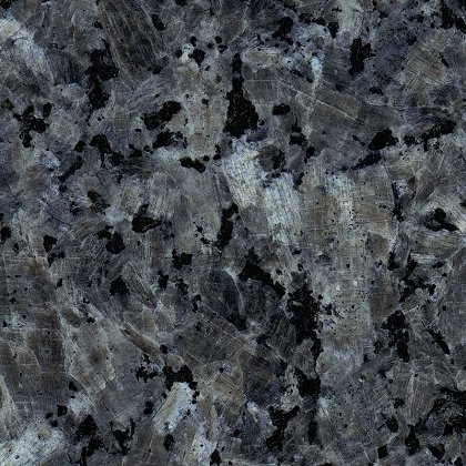 Close view of polished Blue Pearl memorial granite