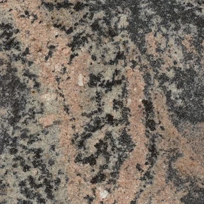 Close view of polished Rainbow memorial granite