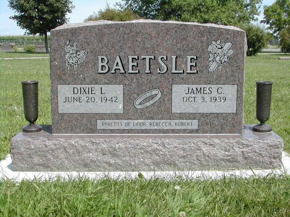 Traditional upright granite headstone made by Watts Monuments (photo 22)