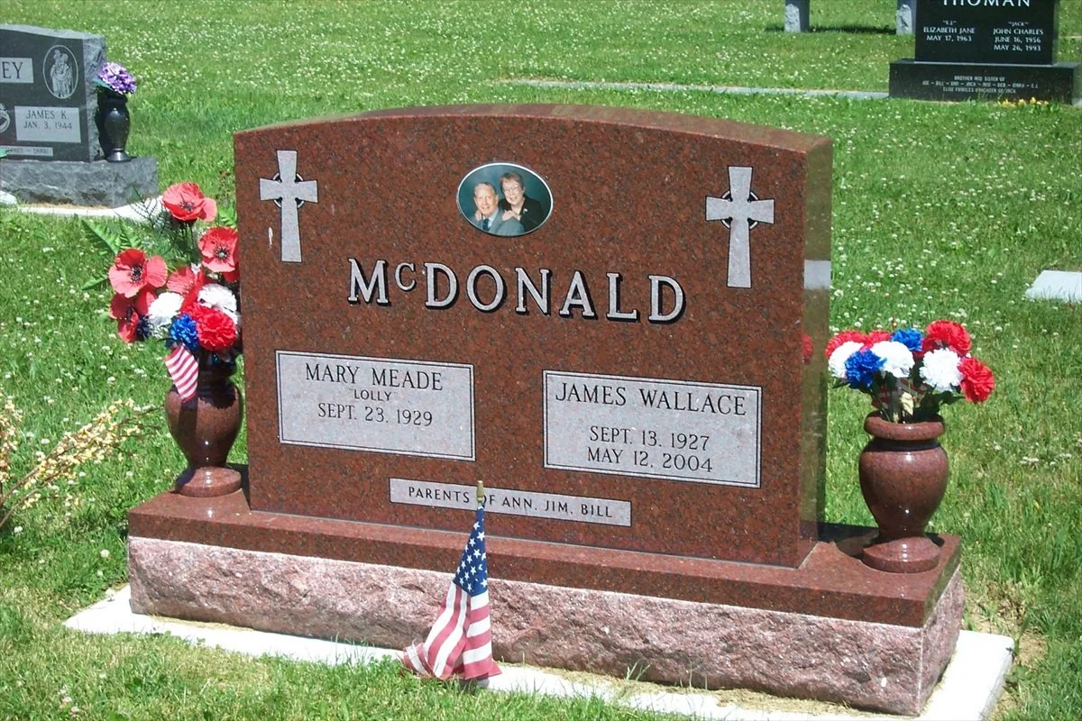 Traditional upright granite headstone made by Watts Monuments (photo 18)