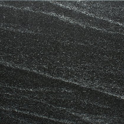 Close view of polished American Black memorial granite