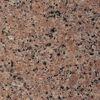 Close view of polished Sunset Red memorial granite