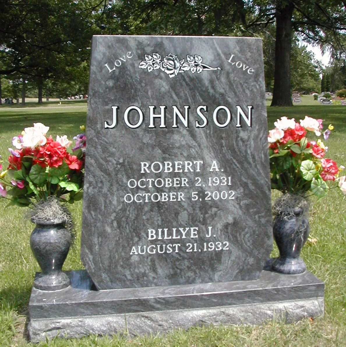 Custom upright granite memorial designed and set by Watts Monuments (photo 9)