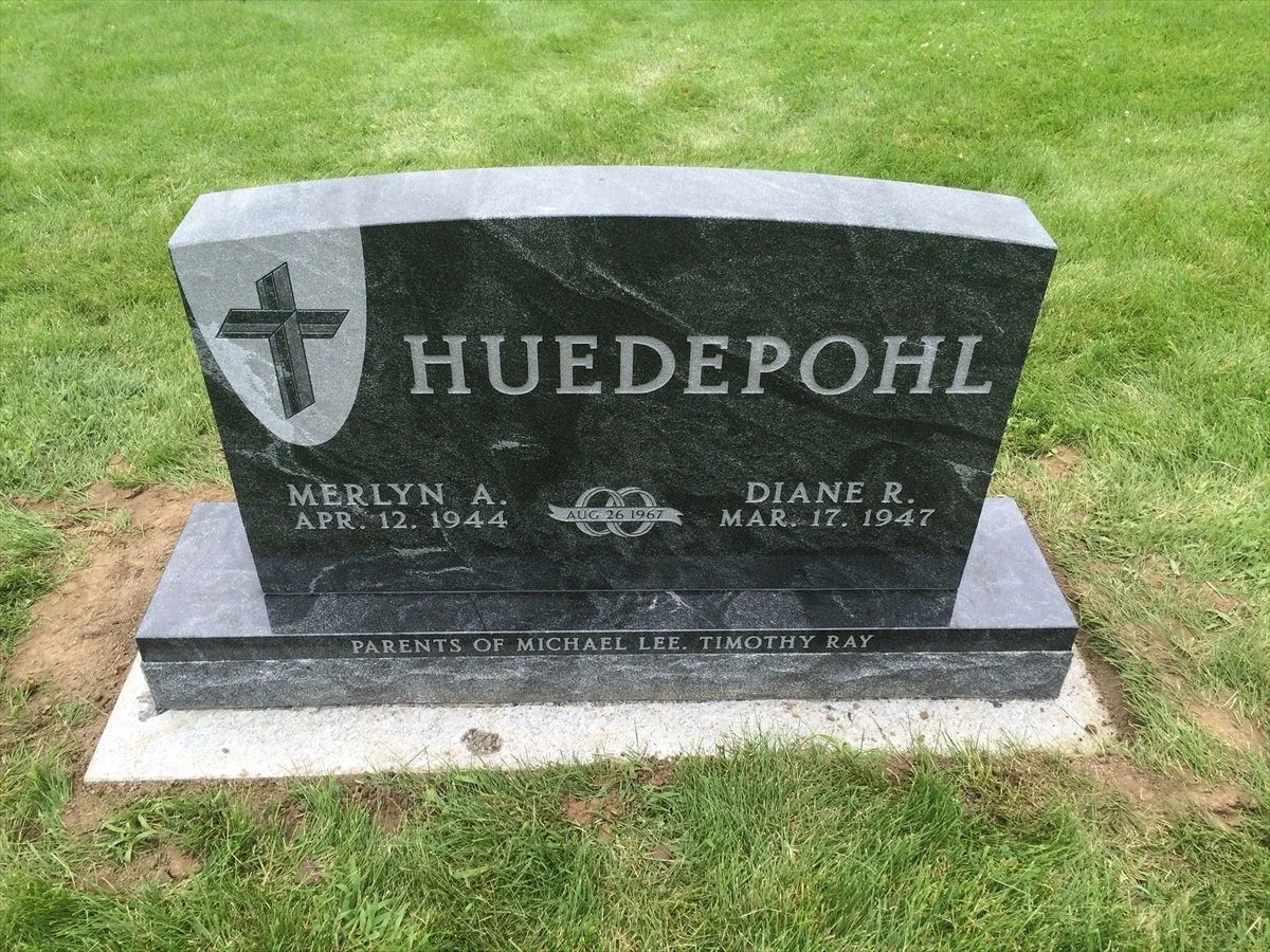 Traditional upright granite headstone made by Watts Monuments (photo 16)
