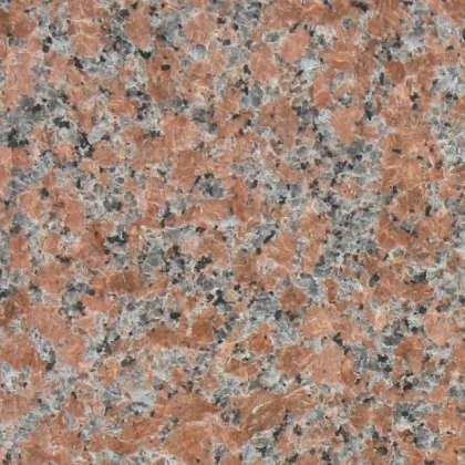Close view of polished Celestial Red memorial granite