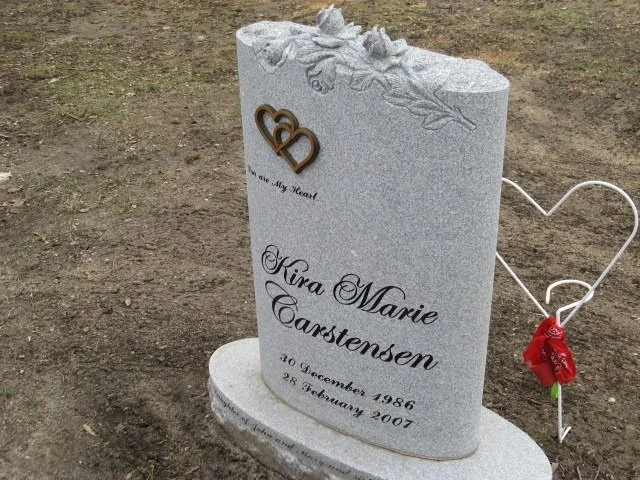 Custom upright granite memorial designed and set by Watts Monuments (photo 10)