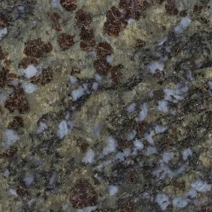 Close view of polished Butterfly Blue memorial granite