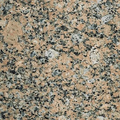 Close view of polished Sunset Beige memorial granite