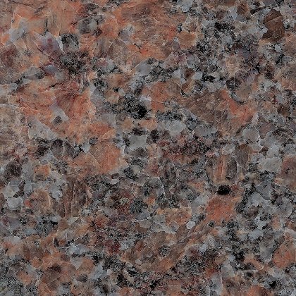 Close view of polished Rustic Mahogany memorial granite