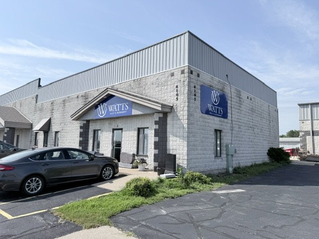 Exterior of the Watts Vault and Monument Company location in Iowa City.