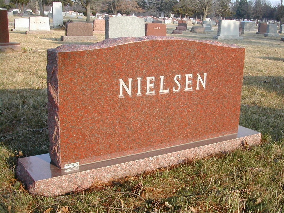 Traditional upright granite headstone made by Watts Monuments (photo 21)
