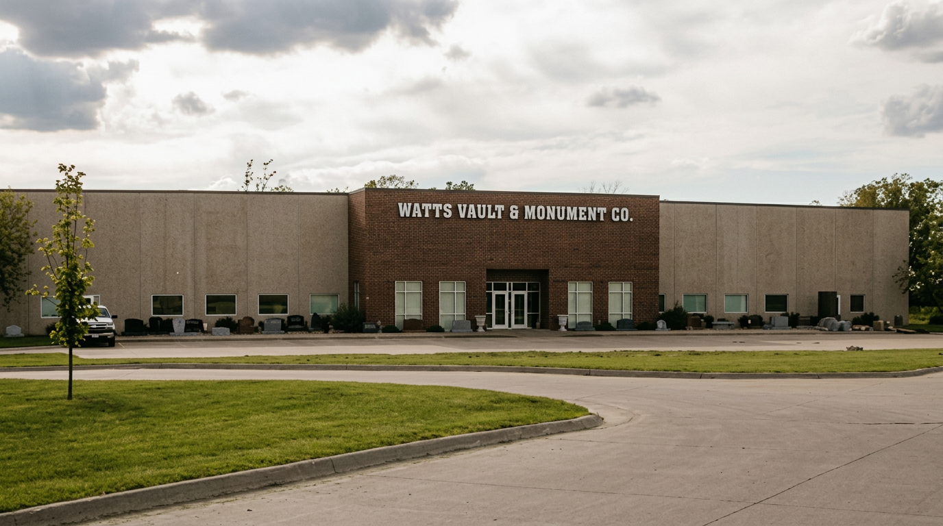 Watts Vault and Monument Company facility in Des Moines